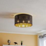 Kattovalaisin Jovin 3-lamppuinen, 1 varjostin musta/kulta