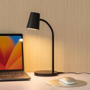 Lindby LED-pöytävalaisin Ailina, korkeus 36 cm, musta, himmennettävä