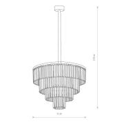 Riippuvalaisin Cristal, läpinäkyvä/hopea, Ø 71 cm