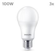 Philips-LED-lamppu E27 13W 1521lm 2700K matta 3kpl