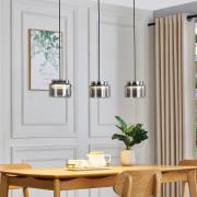 Lucande Diano-riippuvalaisin, savunharmaa, kolmilamppuinen