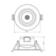 LED-kattouppovalaisin SMD 68 230V, valkoinen 2700K