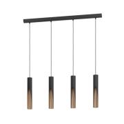 LED-riippuvalaisin Barbotto musta/tammi, 4 lamppua