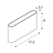 SLV Ovaali ulkoseinävalo ylös/alas CCT 17.5cm valkoinen