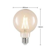 LED-lamppu E27 8W 2 700 K G95 globe kirkas 2 kpl