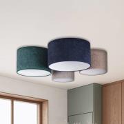 Kattovalaisin Boucle 4-lamppuinen sininen/vihreä/cappuccino/harmaa