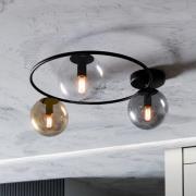 Kattovalaisin Ascella, 3-lamppuinen, musta/värikäs