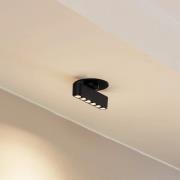 Lindby LED-uppovalaisin Eldrin, musta, valopisteet, 13,1 cm