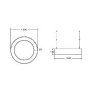 BRUMBERG Biro Circle Ring suoraan päälle/pois 100cm musta 4000 K