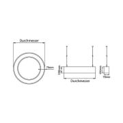 BRUMBERG Biro Circle Ring10 suora 45cm on/off hopea 4000 K