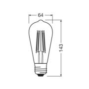 OSRAM LED Vintage 1906 Edison, kultainen, E27, 7,2 W, 824, dim.