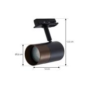 Lindby Linaro kiskovalaisin, GU10, Ø 6 cm, musta/ruskea