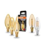 OSRAM LED-kynttilävalaisin Vintage 1906, E14 hehkulanka 4W 824 kultain...