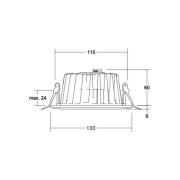 BRUMBERG LED uppoasennusvalaisin Lydon Mini, valkoinen, DALI, 3 000 K