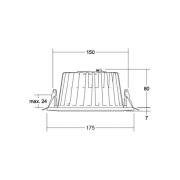 BRUMBERG LED uppoasennusvalaisin Lydon Midi, on/off, 4000 K