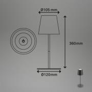 Ladattava LED-pöytävalaisin 7508015, antrasiitti 2700 K IP44 Touchdim