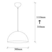 Berceste 231-S riippuvalaisin, hopeanvärinen, metallia, Ø 30 cm