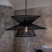 Riippuvalo Duplici, musta, bambu, Ø 57 cm, E27