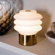 Dyberg Larsen LED-akkupöytälamppu Diva, valkoinen/messinkivärinen