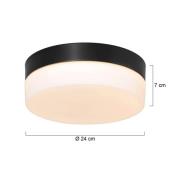 LED-kattovalaisin Ikaro musta, Ø 24 cm, metallia, muovia