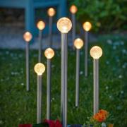 LED-aurinkopylväs GlowBall, 10 kpl, 44 cm, IP44