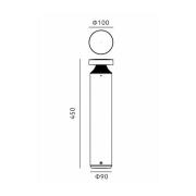 Molto Luce LED jalkalamppu Mona, Ø 10 cm, alumiini, korkeus 45 cm