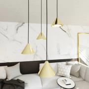 Riippuvalaisin Elit, 4-lamppuinen, Ø 30 cm, musta/kulta, metalli