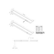 LED uppoasennusvalaisin ModuLite F, alumiini, 90 cm, 4000 K, alumiini