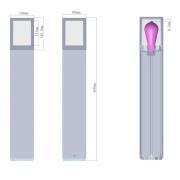 Facado II polkuvalaisin, korkeus 65 cm, kulmikas, tummanharmaa/opali