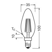 OSRAM LED hehkulamppu kynttilä matta E14 3.8W 4000K 806lm