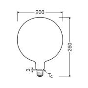 OSRAM LED Vintage 1906 Big Globe E27 7,3W 2700K matta himmennettävä