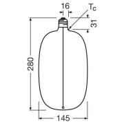 OSRAM LED Big Elipse Oval E27 4,8W 818 hehkulanka ruskea himmeä