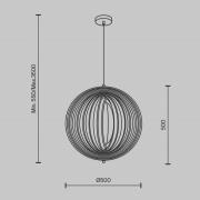 Maytoni Roots-riippuvalaisin, pallomainen, Ø 50 cm, puu/musta