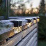 Bubbly Fence LED-aurinkovalaisin, musta, muovia, 4 kpl:n setti