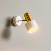 Seinäkohdevalaisin Destin, 1-lamppuinen, valkoinen/messinki