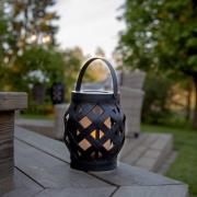 Flame Lantern -LED-lyhty, musta, korkeus 16 cm