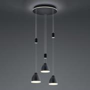 LED-riippuvalaisin Leni 3-lamppuinen pyöreä, musta