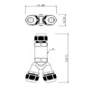 Outdoor-multi-Y-johtoliitin 3 johdolle, 4–14 mm