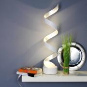 LED-pöytävalaisin Helix, 66 cm, valkoinen-hopea