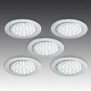 R 68-LED-uppokohdevalo, ruostumaton teräs, 5 kpl