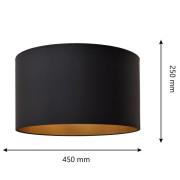 Varjostin Alba, Ø 45 cm, E27, musta/kulta