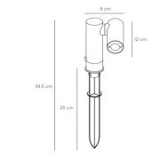 Tatum LED-maapiikkivalaisin, jossa on kääntyvä valonheitin