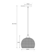 Mesh-riippuvalaisin, yksi valaisin, musta, Ø 22 cm