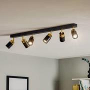 Kattospotti Reno, 6-lamppuinen, musta/kulta