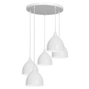 Nanu riippuvalaisin, 5-lamppuinen, pyöreä, vaaleanharmaa