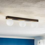 Mini kylpyhuoneen kattovalaisin, 3-valo, musta, lasi/metalli