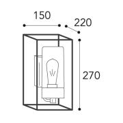 Ulkoseinälamppu Cubic³ 3364 antiikkinikkeli/kirkas