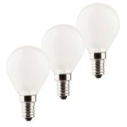 LED-golfpallolamppu E14 3W 2700K 3 kpl 470lm matta