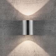 LED-ulkoseinävalaisin Canto 2, 10 cm, ruostumaton teräs