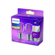 Philips LED-lamppu E27 P45 4,3W Filament 2700K 2x